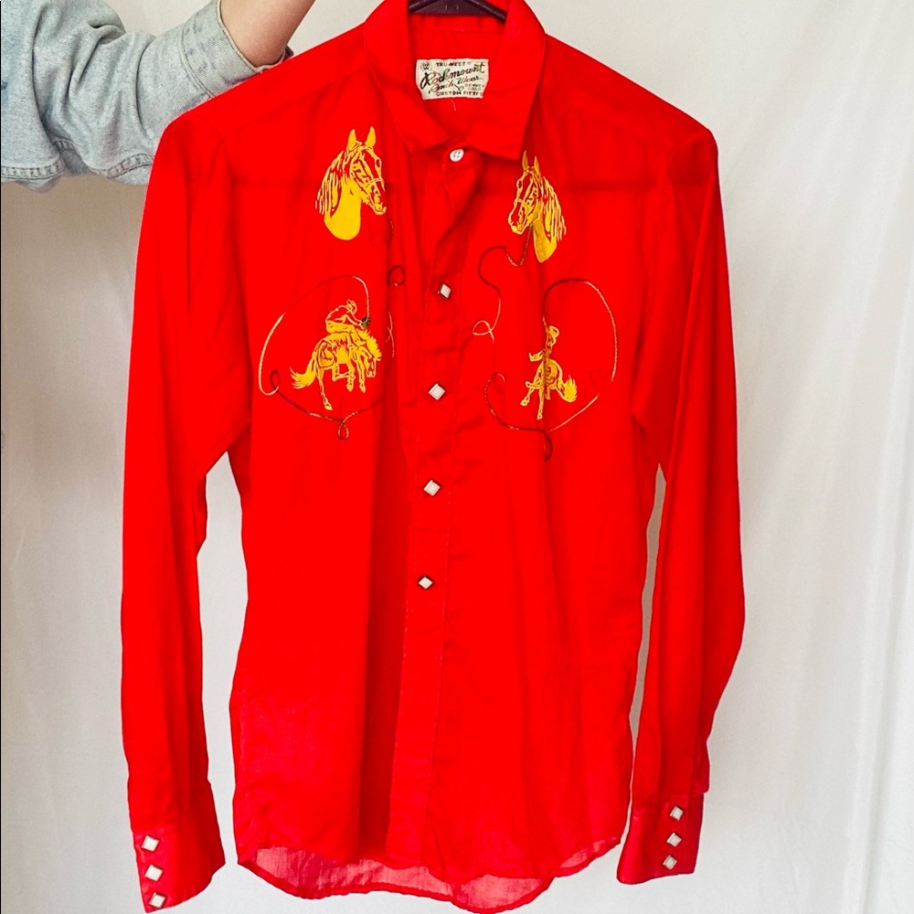 50s vintage Rockmount Ranch Wear embroidered western top